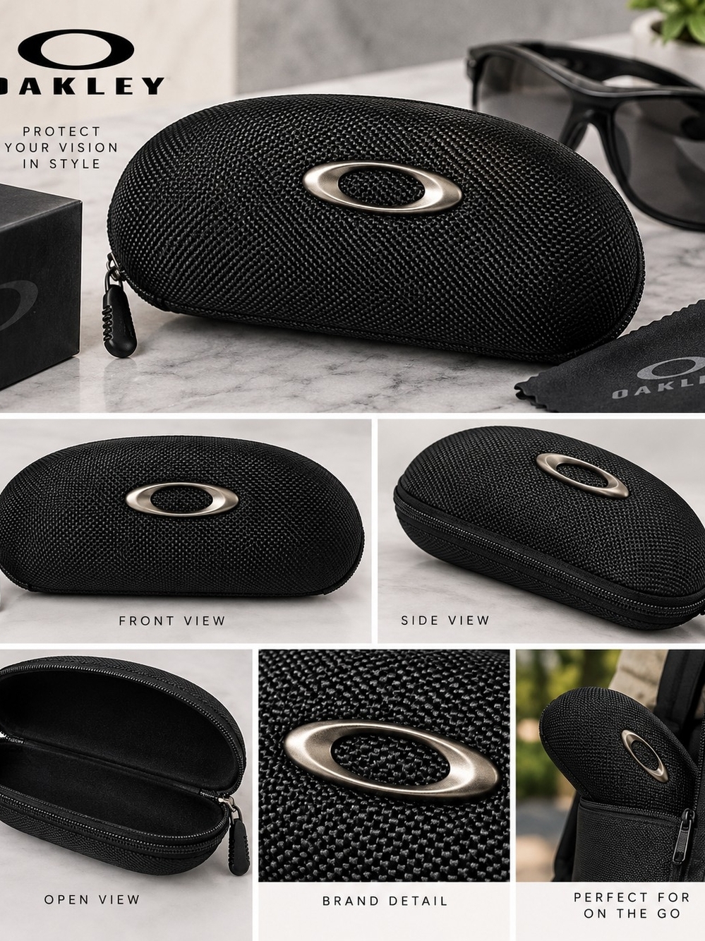 Oakley Black Textured Hard Shell Sunglass Case